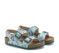BIRKENSTOCK MILANO HL KIDS BIG DINO LIGHT BLUE SANDALES ENFANTS DINOSAURES