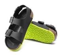 BIRKENSTOCK MILANO KIDS SANDALES POUR ENFANTS EN BIRKOFLOR NOIR TRIPLER BOUCLE