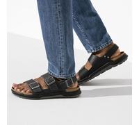 BIRKENSTOCK MILANO RUGGED MEN BLACK NOIR SANDALES HOMME CUIR HUILÉ TREKKING ADV
