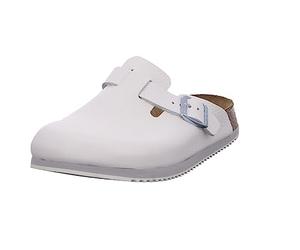 BIRKENSTOCK Mixte Boston Chaussures de Travail en Cuir Naturel Blanc Taille 40-Semelle Normale