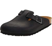 Birkenstock Mixte Boston Oiled Clogs, Noir, 38 EU Étroit
