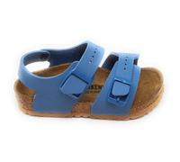 Birkenstock New York 1026867 Sandales pour enfants avec deux sangles,Bleu,Semelle en liège recouvert de cuir, bleu, 26 EU Stretta