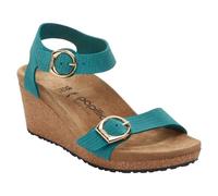 Birkenstock Papillio Soley Sandales compensées (Embossed Biscay Bay, système de tailles américaines, adulte, femme, gamme numérique, étroit, 7, 7,5)