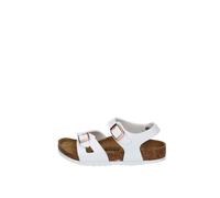 Birkenstock Rio Kids 1024374 Blanc Sandales Fille Blanches Boucles Fille 30