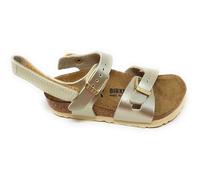 Birkenstock Rio Sandals,Or Métallisé,Sangles Réglables,Semelle en Liège,modèle 1029540 pour les filles, or, 33 EU Stretta