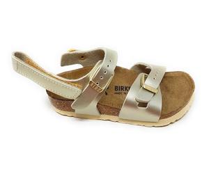 Birkenstock Rio Sandals,Or Métallisé,Sangles Réglables,Semelle en Liège,modèle 1029540 pour les filles, or, 33 EU Stretta
