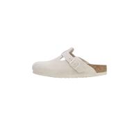 Sabots Birkenstock Boston en cuir suédé étroit gris clair marron - 41