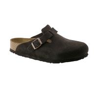 Birkenstock Sabots Boston en Daim, Moka, Largeur Étroite