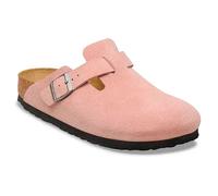 Birkenstock Sabots Boston en cuir suédé étroit Rose clair Taille 40