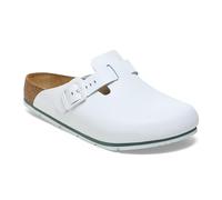 BIRKENSTOCK Sabots Boston Pro en cuir - Chaussures professionnelles certifiées de qualité supérieure pour la médecine, la restauration et le service, Blanc., 39 EU