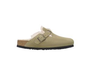 Birkenstock - Sabots chauds et doux - Boston Shearling Leather/Suede Narrow Taupe en Cuir - Taille 36 - Marron Marron 36