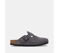 Birkenstock - Sabots Plats Boston En Cuir Suédé - Gris - 37