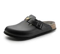 Birkenstock Sabots unisexe en cuir Boston, Noir, 42 EU