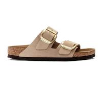 Mules femme Birkenstock Arizona Big Buckle Nubuck Leather Beige 38