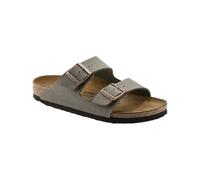 Birkenstock - Sandales en suède synthétique - Arizona Birkibuc Regular Stone - Taille 38 - Gris Gris 38