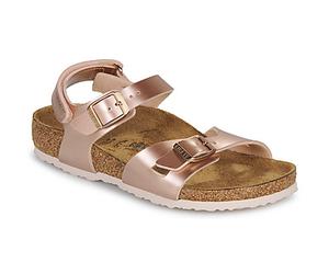 BIRKENSTOCK Sandales plates Rio Kids in Doré 28