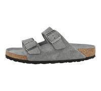 Birkenstock Sandales unisexes Arizona SFB en daim à semelle souple normale, gris, 45 EU
