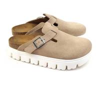 BIRKENSTOCK Scarpa Donna Sabot Boston Pap Chunky en daim chaud Sable D25BI01 1026176, Sable chaud, 36 EU