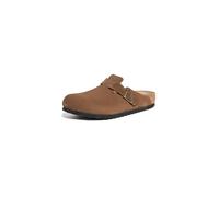 Birkenstock Unisex Boston BS Suede Leather Embossed Corduroy Dark Tea Des Sandales 41 EU