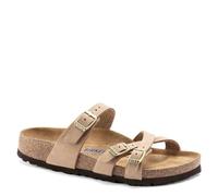 Birkenstock Women's Franca Soft Footbed Sandal, Sandcastle Nubuck, Size 37 EU (6-6.5 M US Women)