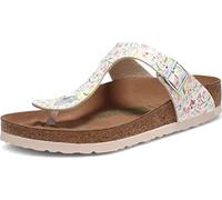 Birkenstock Womens Gizeh Vegan Flower White Birko-Flor 37 R EU Women's 6-6.5 US