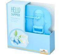 Birkmann 255067 Lot de 4 moules à glaçons en silicone Motif pingouin Bleu 14,5 x 14,5 cm