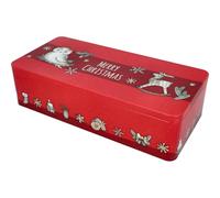 Birkmann 433571 Boîte à pâtisserie XXL Merry Christmas 40 x 20 x 9 cm, en fer blanc de qualité alimentaire, avec insert compartiment, parfaite pour garder au frais et conserver les biscuits et