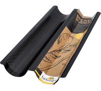 Birkmann Bread Buddies Baguetteblech, Baguette Backblech, Brotbackform, Karbonstahl, 37 x 16 cm, 331013