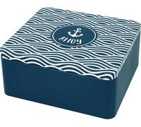 Birkmann Colour Kitchen Geschenkbox Ahoy, Gebäckdose, Plätzchendose, Keksdose, Weißblech, Blau, 21 x 19 cm, 439887