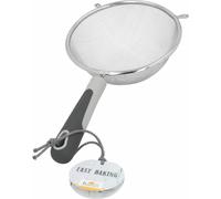 Birkmann Easy Baking Sieb, Feinsieb, Abtropfsieb, Küchensieb, Haushaltssieb, Edelstahl / Kunststoff, Grau, 16 cm, 422681