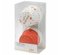 Birkmann Happy Birthday Crinkle Cups, 24 Stück, Cupcakeförmchen, Backförmchen, Papierbackförmchen, Papier, Weiß / Orange, Ø 7 cm, 442573