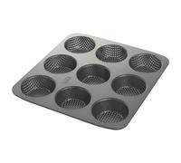 Birkmann Laib & Seele plaque perforée pour 9 petits pains, 32 × 30 × 3 cm, acier au carbone antiadhésif, empreintes rondes de 9 cm