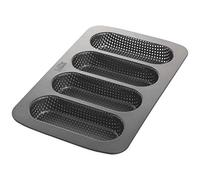 Birkmann Moule à Baguettes Anti-adhésif en Acier Gris Foncé 34,7 x 21,5 x 3,08 cm pour 4 Mini Baguettes