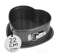 Birkmann moule à charnière cœur Easy Baking 22 cm, acier au carbone avec revêtement antiadhésif, fond débordant, pour gâteaux en forme de cœur et desserts à partager