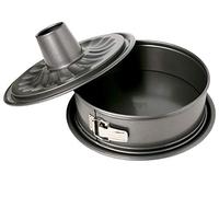 Birkmann moule à charnière Easy Baking Ø 26 cm, acier au carbone avec revêtement antiadhésif, 2 fonds interchangeables plat et cheminée, bord haut de 9 cm