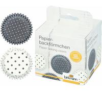 Birkmann Papierbackförmchen, 100 Stück, Backförmchen, Muffinbackform, Muffinform, Grau, Ø 7 cm, 444737