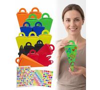 BIRLOZA 24 Mini Cornets à Sucreries Kit de Création à Remplir pour École Fille Garçon Frères et Sœurs Sachets de Maternelle avec Autocollants pour Rentrée Scolaire Enfant (Petit)