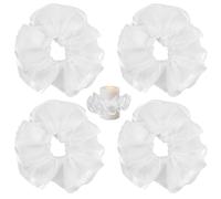 BIRLOZA 4 PCS Bougies de Baptême avec Protection Anti-Gouttes, Attrape-Gouttes en Tulle, Décoration pour Bougie de Communion ou de Mariage (Tulle Blanc)