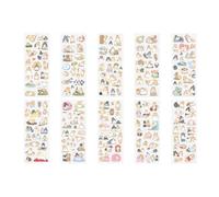 BIRLOZA Lot de 10 feuilles d'autocollants pour album photo pour bébé fille garçon 10 feuilles de plus de 200 autocollants pour livre d'or, fête prénatale, cadeau d'invités avec dictons animaux pour