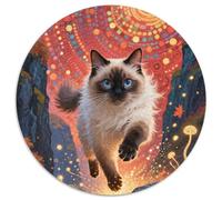 Birmanie 1000 Pièces Animaux Puzzle Circulaire Jeu D'Intelligence De l'art De La DécoRation Moderne Adultes Et Enfants Dès 14 Ans 1000pcs (67.5x67.5cm)