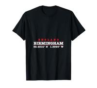 Birmingham Angleterre Coordonnées GPS Latitude Longitude T-Shirt