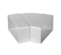 BirnePower Coude Horizontal 45° pour Gaine Plate 110x55 mm en ABS. Raccord de Déviation pour Tuyau de Ventilation Rectangulaire, Hotte et VMC. Blanc (1 Pièce)