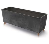 BirnePower Jardinière sur Pieds Urbi Case N avec Insert Amovible, Pot de Fleurs Rectangulaire 77cm pour Intérieur et Extérieur, Résistant au Gel et UV, Anthracite Mat