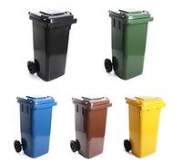BirnePower Poubelle à Roulettes 120L avec Couvercle, Conteneur à Déchets Robuste avec 2 Roues pour le Tri Sélectif, Extérieur, Jardin, Maison et Collecte des Ordures (Graphite)