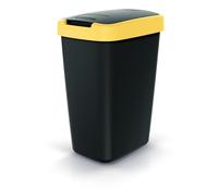 BirnePower Poubelle de Cuisine 12L avec Couvercle, Collecteur de Déchets Jaune, Corbeille à Papier, Bac de Tri Compacta Q, Robuste et Pratique, Dimensions 37x26x19,5cm