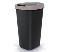 BirnePower Poubelle de Cuisine 12L avec Couvercle, Collecteur de Déchets Marron, Corbeille à Papier, Bac de Tri Compacta Q, Robuste et Pratique, Dimensions 37x26x19,5cm