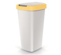 BirnePower Poubelle de Cuisine 25L Jaune, Collecteur de Déchets avec Couvercle Gris Cendre, Bac de Tri Compacta Q, Idéal pour Le Tri Sélectif, Dimensions 53x29x26cm