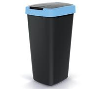 BirnePower Poubelle de Cuisine 45L avec Couvercle, Collecteur de Déchets Bleu, Corbeille à Papier, Bac de Tri Compacta Q, Grande Capacité, Dimensions 61,2x39,4x29,8cm
