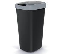BirnePower Poubelle de Cuisine 45L avec Couvercle, Collecteur de Déchets Gris, Corbeille à Papier, Bac de Tri Compacta Q, Grande Capacité, Dimensions 61,2x39,4x29,8cm