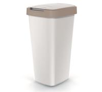 BirnePower Poubelle de Cuisine 45L Marron avec Couvercle Oscillant, Compacta Q Plastique, Système de Tri avec Ouverture 2 Voies, Grande Capacité pour Cuisine et Bureau